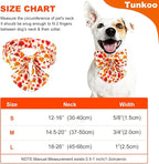Tunkoo Dog Collar with Pretty Bow Tie Pumpkin and Turkey Pattern - Durable, Adjustable and Stylish Thanksgiving Pet Collar, Available in Small Medium Large, M
