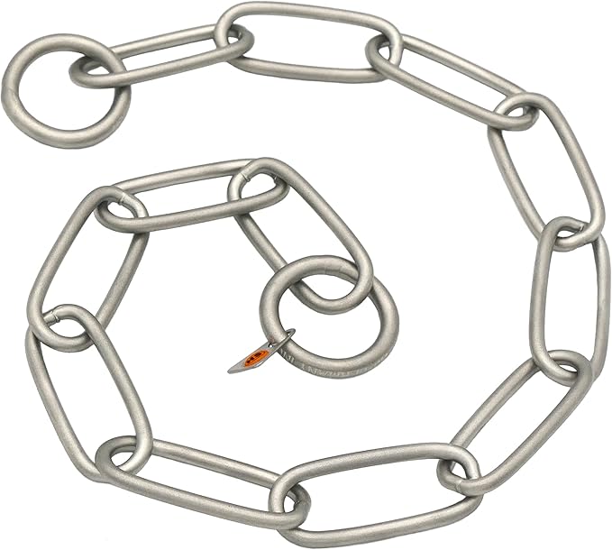 Herm Sprenger Matte Stainless Steel Fur Saver Long Link Dog Collar No-Pull Slip Chain for Medium Large Dogs Professional Training Collar Correction Chain Made in Germany (26in (67cm) x 4mm)