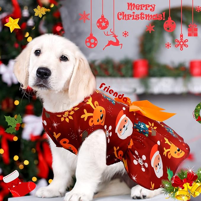 Frienda 6 Pack Valentines Day Dog Costume St. Patrick's Independence Day Christmas Halloween Thanksgiving Dress Bow Puppy Pack Girl Cat Birthday American Flag Dog(XL (9-11lbs))