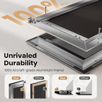 All Aluminum Dog Door, Rust Proof Heavy Duty Large Dog Door for Exterior Doors, Doggy Door with 2 Magnetic Flaps, Energy Efficient, Closing Panel, Pet Door for Pets Up to 110Lb