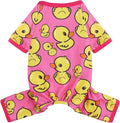 Dog Pajamas Pjs Spring Summer Dog Clothes for Small Dogs Girl Boy, Soft Stretchy Tiny Chihuahua Yorkie Puppy Clothes Doggie Onesies Cat Pet Jammies Outfit, Pink Duck, S