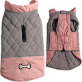 Reversible Dog Coats for Extra Large Dogs Waterproof Warm Puppy Jacket for Cold Winter,Pink and Grey XXXL