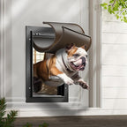Dog Door,Pet Door, Medium-Sized All-Aluminum Black Pet Door Suitable for Pets Weighing No More Than 45 Pounds, Sturdy and Durable.