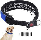 Martingale No Pull Dog Collar for Large Medium Dogs Training Walking, Heavy Duty Nylon Reflective Adjustable Anti Pull Slip Collar with Buckle L Blue