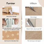 Anti-Scratch Cat Mat, Set of 2 – 39.4” x 15.8” Trimmable Self-Adhesive Upholstery Pads for Furniture, Carpet, Cat Trees, Shelves, Climbing Walls & Couch Protection (Paws)