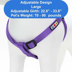 Pawtitas Solid Step-in Dog Harness – Adjustable No-Pull Vest for Puppies to Seniors, Safe & Comfortable L Purple