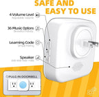Wireless Doorbell 1200 feet Waterproof Door Bell with Flash LED Light 36 Melodies 4 Volume Levels (2 Receivers& 1 Touch Button, White JSIEEM)