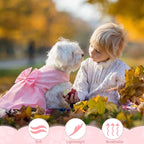 Sanwuta 8 Pieces Dog Dresses for Small Dogs Medium Puppy Clothes Girl Dog Outfit Cute Bowknot Pet Skirt Soft Lightweight Summer Apparel for Cats Puppies Party Wedding Photo Wear
