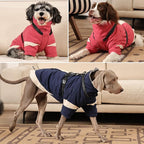 MIGOHI Thermal Large Dog Coat with Harness Waterproof Jacket for Large Dogs,Thick Dog Winter Coat,Snow Jacket for Dogs Windproof for Hunting Camping Chilly Days,Doberman,Great Dane,XXXL,NavyBlue