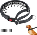 Martingale No Pull Dog Collar for Large Medium Small Dogs, Heavy Duty Nylon Reflective Adjustable Anti Pull Slip Collar with Buckle for Training Walking S Black Black