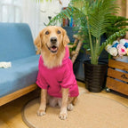 KOOLTAIL Dog Hoodie for Large Medium Small Dogs,Soft&Warm Pet Sweater with Leash Hole & Pocket Boy Girl,Puppy Fall Winter Jacket Clothes,French Pitbull Cold Weather Coat Sweatshirt,Deep Pink XL/XXL