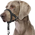 BARKLESS Sturdy No Pull Head Collar for Medium Large Dogs, Gentle Reflective Head Halter with Safety Link, Adjustable Nylon Dog Training Muzzle Leash for Walking Control (Black, XL)