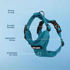 Voyager Step-in Pet Harness - All Weather Mesh, Adjustable Step in Harness for Cats and Dogs by Best Pet Supplies - Turquoise, XS