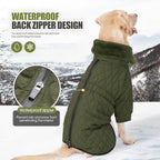 Warm Dog Coat with Double Zipper, Winter Dog Clothes for Small Medium Large Dogs, Turtleneck Dog Puffer Jacket, Two Legs Dog Cold Weather Coats, Wind & Waterproof Dog Winter Jacket