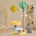 Cat Tree for Indoor Cats,Cactus Cat Climber Stand - Interactive Cat Tree Playhouse, Removable Cat Climber Stand with Space, Scratching Posts, Balls for Small Large Cats