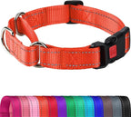 Joytale Martingale Collar for Dogs, Reflective Heavy Duty for Safety, Quick Release Buckle, Adjustable Nylon Collars for Medium Dogs Walking Training, Orange,M