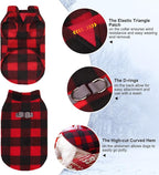 BEAUTYZOO Small Dog Sweater Fleece Vest Winter Jacket, D-Ring Leash Attachment for XS S Puppy Medium Sized Breeds Dogs, Cold Weather Dog Clothes Windproof Keep Warm, Christmas Red Plaid L