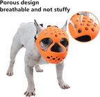 Short Snout Dog Muzzles,Soft Silicone Adjustable Breathable Bulldog Muzzle for Biting Chewing Barking Training,Ideal for Flat-Faced Dogs (M, Orange)