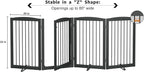 Freestanding Dog Gates with Door Walk Through, Pet Gate for Stairs, 80 inch Wide Gates Indoor, Dog Fences Indoor, Support Feet Included, 4 Panels, 32" Tall, Grey
