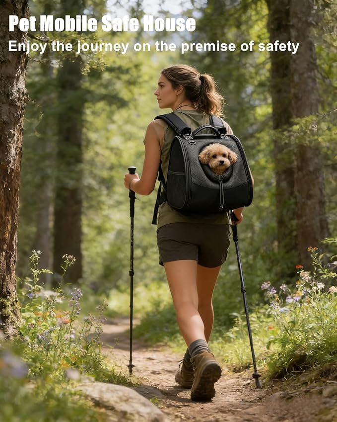 Pet Dog & Cat Chest Carrier Backpack,Adjustable Ventilated Carrier for Small Dogs Cats,Front Facing Puppy Carrier Backpack,Lightweight Doggy Backpack for Travel Hiking Outdoor (Black)