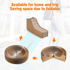 Collapsible Cat Scratcher Lounge Bed, Cardboard Cat Bed, Corrugated Pet Scratcher Pad, Round Shape Cat Scratching Bed Nest for Indoor Big Large Kitty Kitten Cats