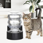 RIZZARI Dog Food Water Dispenser: 4L Large Black Stainless Steel Feeder with Triple Filter -Healthy Hydration for Pets in The Living Room - Garden and Study Room