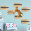 Lenwen Set of 6 Cat Wall Steps Shelf Shelves Wood Cat Climbing Shelves for Cats Mounted Furniture Cats Wall Bed Wood Stairs with Non Slip Felt for Springboard Playing (Classic)