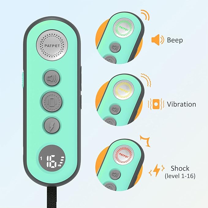 PATPET Shock Collar for Dogs(10-120lbs), 4000ft Rechargeable IPX7 Waterproof Training Collar with Remote for 2 Dogs- Electric Dog Collar for Small Medium Large Dogs 2 Packs