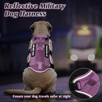 WINSEE Escape Proof Dog Harness, Service Working Molle Harness with Double Handle, Tactical Pet Vest with 4 Patches for Small Medium Large Dogs Walking Hiking Hunting