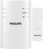 Philips Wireless Doorbell Kit, Plug-In Reciever, 1 Push Button, 8 Melodies, 4 Volume Levels, 150 Ft Range, White, DES2180W/27