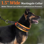 Mayerzon 1.5" Wide Martingale Collar for Large Medium Small Dogs Pitbull German Shepherd, No Pull Reflective Slip Martingale Dog Collar with Buckle Soft Padded for Walking Training(Orange, XL)