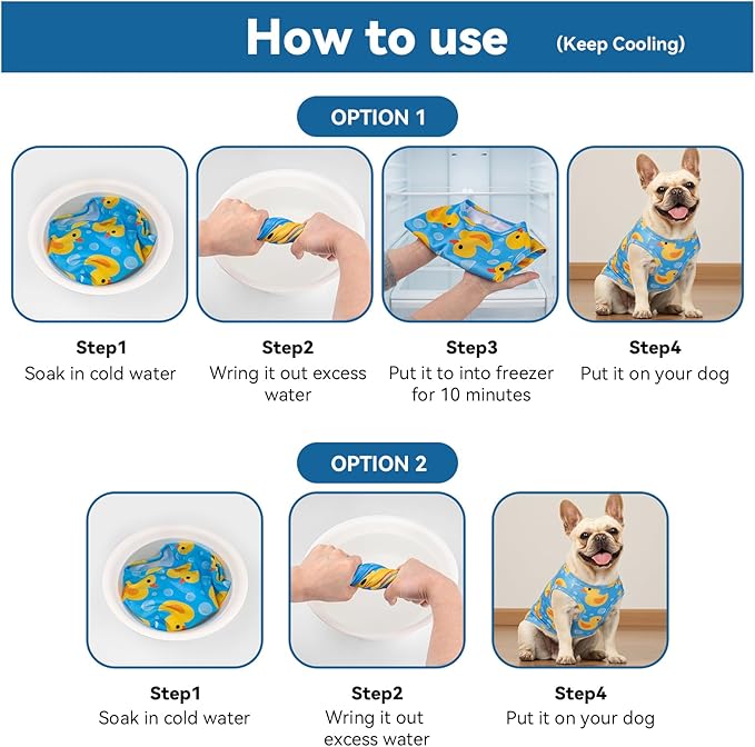 cyeollo 2 Pack Dog Cooling Shirt, Lightweight Sun Protection Sleeveless Dog Vest, Breathable Summer Clothes for Small Dogs Boy & Girl, Soft Pet Tshirts, Yellow Duck S