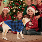 KOOLTAIL Plaid Dog Hoodie Pet Clothes Sweater with Hat and Pocket for Small Medium Large Size Dogs, Soft Winter Warm Dog Cold Weather Coat, Fleece Fall Dog Hooded Sweatshirt for Puppy Cats, Blue L