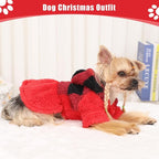 Dog Sweater Fleece Dog Hoodie Winter Puppy Clothes for Small Dogs Boy Girl Pet Cold Weather Doggie Coats Fall Doggy Sweatshirt for Chihuahua Yorkie Cat Sweater Costume, Red Plaid, S