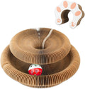 Kitty Curlz Cat Toy, Magic Organ Cat Interactive Scratcher Cardboard with Bell Ball, Foldable & Changeable Accordion Shape Exercise Anxiety Relief Toy for Indoor Cats(1PCS)