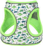 Step in Dog Harness No Pull Dinosaur Adjustable Soft Mesh Padded Reflective Pet Vest Harness and Leash Set for Small Medium Dogs