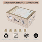 Large Cat Scratcher Pad with Box, Reversible Corrugated Cardboard Scratch Pad, Kitten Scratching Board with Catnip, Durable Recycle Scratching Pads, 5 Pack, M