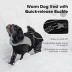 Nanaki Warm Fleece Lined Dog Coats Vests for Winter Waterproof, Furry Collar Dog Jacket with Leash Hole, Reflective Pet Snow Jacket Suit for Outdoor Walking Hunting,Easy On Puppy Coat Beagle, Black L