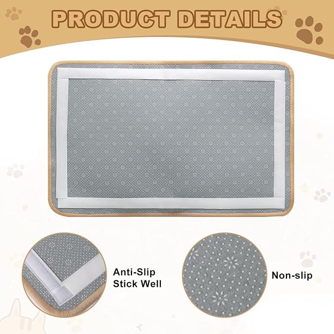 Cat Scratching Mat Sisal, Sisal Fabric Large Pet Scratching Pad for Indoor Cats with Adhesive Hook Loop Tape, Cat Scratching Rug Wall Scratchers (2pcs(11x13.8in))
