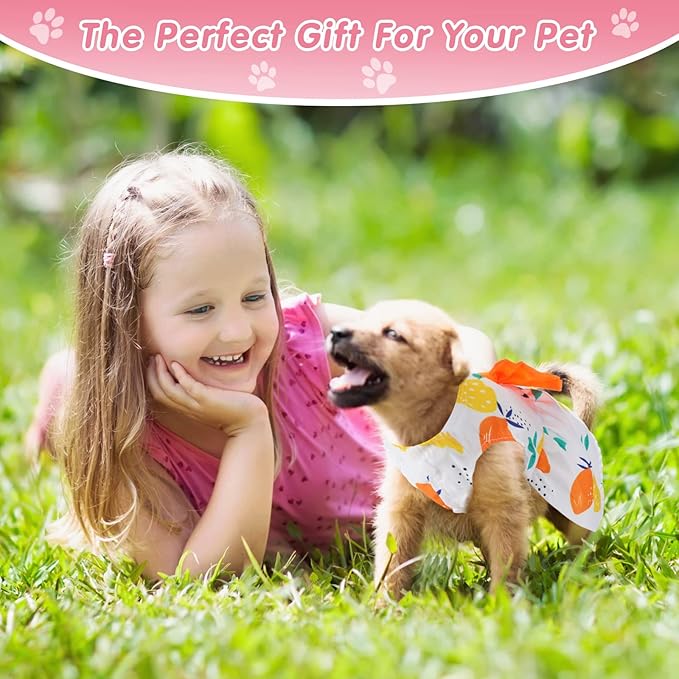 Saintrygo 5 Pieces Floral Dog Dress Cute Dog Skirt Pet Dresses Pet Clothes Dresses Cat Princess Bowknot Clothes Puppy Outfits for Yorkie Puppy Cat, 5 Styles(Cute Style,X Large)
