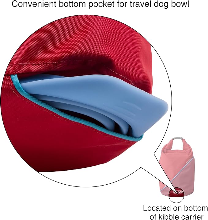 Kurgo Kibble Carrier - Portable Kibble Carrier - Compact Travel Storage - Dog Food Dry Bag - Camping Dog Storage - 5 lb Capacity - Navy
