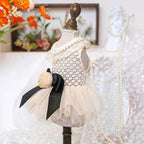 Fashion Sweet Puppy Dog Blingbling Princess Skirt Pet Dog Lace Cake Camisole Tutu Dress E-Champagne-1 XS
