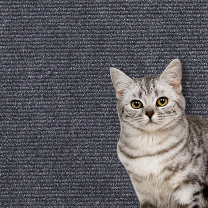 Large Self-Adhesive Cat Scratching Mat, Tree Mat/Post Replacement, DIY Pad Board for Floor, Sofa, Wall (Dark Gray, 78.7 * 15.7 Inches)
