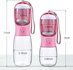 Dog Water Bottle with Food Container, Travel Puppy Water Bowl, Portable Pet Dispenser, Girl Dog Accessories Stuff Items Essentials Necessities for Yorkie Chihuahua Cat Walking and Hiking