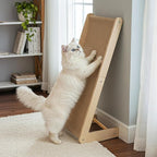 Extra Large Cat Scratcher, L-Shaped Sisal Cat Scratching Pad, Solid Scratching Ramp, Vertical & Tilted Design, Sturdy Claw Post for Big Cats
