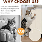 PowerKing Cat Scratch Furniture Protector, 78.7"x15.8" Self-Adhesive Cat Scratch Mat for Couch & Sofa, Trimmable DIY Cat Scratcher Pads for Indoor Cats (Beige)