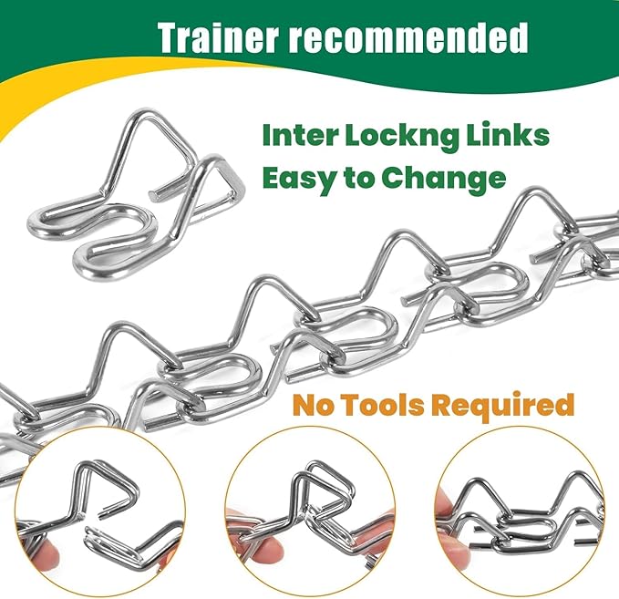 Stainless Steel Curved Prongs Dog Training Collar Adjustable Pet Pinch Collar for Dogs with The Swivel Ring 18in x 2.5mm (Neck Size up to 14in) M