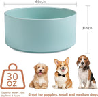 Dog Bowls, Non Slip Heavy Ceramic Dog Food and Water Bowl with Silicone Base, Pet Feeding Bowl for Puppies, Small and Medium Dogs (Glossy Light Green, 6 Inches)