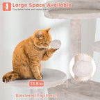 54in Cat Tree Cat Climbing Tower with Scratching Post, Cats House Perch Kitten Tree Condo Wood Playhouse, Pet Trees Tower for Indoor Cats, Beige