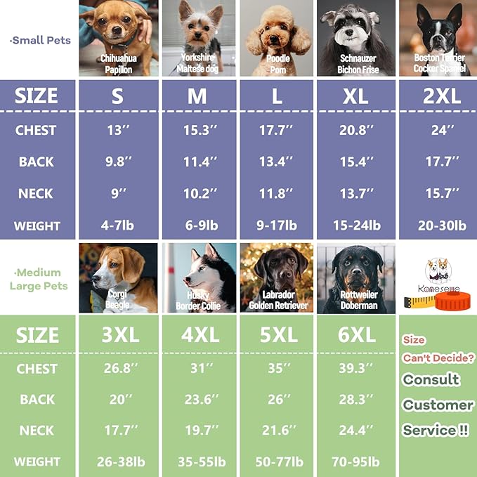 Koneseve Dog Shirt 2 Pack Breathable Sleeveless Vest, Stretchy & Soft, Purple & Vivid Green Size 3XL